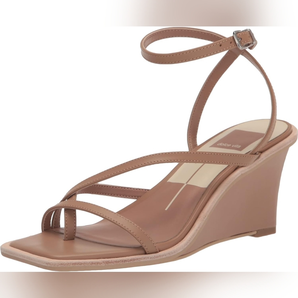 Dolce Vita Women's Gemini: Cafe Leather Ankle Strap Sandal Size 10